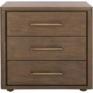 image:imageSAFAVIEH Furniture  Rosey 3Drawer Nightstand  Light Brown  Wood  Classic Storage Design  Ideal for Bedroom 26 W x 20 D x 24 H  Fully Assembled SFV7701BBrown