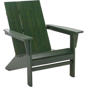 image:imageSAFAVIEH Outdoor  Alton Adirondack Chair  Green Solid Wood  Weather Resistant  Ideal for Patio Deck Backyard 3031 W x 3201 D x 3465 H PAT6801DGreen