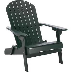 image:imageSAFAVIEH Outdoor  Eden Adirondack Chair  White Solid Wood  Weather Resistant  Ideal for Patio Deck Porch Backyard 175 Seat Height PAT6000EGreen