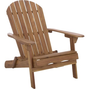 image:imageSAFAVIEH Outdoor  Eden Adirondack Chair  White Solid Wood  Weather Resistant  Ideal for Patio Deck Porch Backyard 175 Seat Height PAT6000ETeak