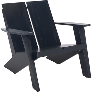 image:imageSAFAVIEH Outdoor  Maya Adirondack Chair  Oak Solid Wood  Weather Resistant  Ideal for Patio Deck Backyard 3307 W x 3217 D x 2913 H PAT6800BMidnight Blue