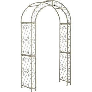 image:imageSAFAVIEH Outdoor  Pagan Victorian Garden Arch  Black Iron Trellis Arbor  Decorative Climbing Plant Support for Garden Lawn amp Walkway 48 W x 185 D x 84 H PAT5007EAntique White
