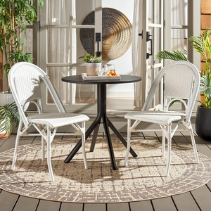 image:imageSAFAVIEH Outdoor  Torino Bistro Chair Set of 2  Natural Wash amp White  Faux Wicker amp Aluminum Frame  Bistro Side Chair Design  Ideal for Patio Sunroom Dining Area18 Seat Height PAT7550DSET2White