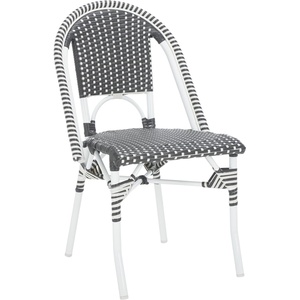 image:imageSAFAVIEH Outdoor  Torino Bistro Chair Set of 2  Natural Wash amp White  Faux Wicker amp Aluminum Frame  Bistro Side Chair Design  Ideal for Patio Sunroom Dining Area18 Seat Height PAT7550DSET2GreyWhite