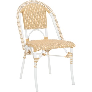 image:imageSAFAVIEH Outdoor  Torino Bistro Chair Set of 2  Natural Wash amp White  Faux Wicker amp Aluminum Frame  Bistro Side Chair Design  Ideal for Patio Sunroom Dining Area18 Seat Height PAT7550DSET2Natural WashWhite