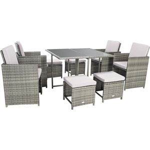 image:imageSAFAVIEH Outdoor Collection Enerson GreyGrey Cushion Wicker Dining SetGreyGrey