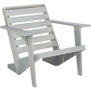 image:imageSAFAVIEH Outdoor Collection Lanty Ash Grey Acacia Solid Wood Adirondack ChairAsh Grey