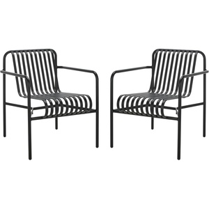 image:imageSAFAVIEH Outdoor Patio Furniture Core Black Metal Armchair Set of 2 Fully AssembledBlack