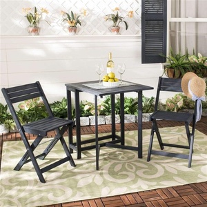 image:imageSAFAVIEH PAT6751A Outdoor Collection Gallo Teak Balcony Bistro SetDark Slate Gray