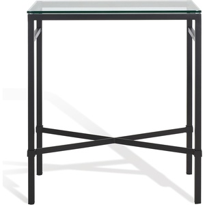 image:imageSafavieh American Homes Collection Viggo Antique Gold Glass Couture Side TableBlack