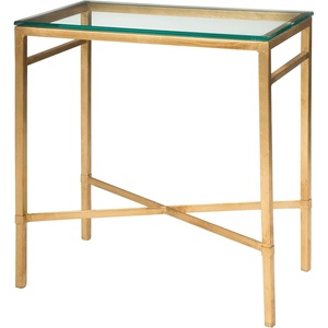 image:imageSafavieh American Homes Collection Viggo Antique Gold Glass Couture Side TableGold  Glass