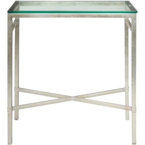 image:imageSafavieh American Homes Collection Viggo Antique Gold Glass Couture Side TableSilver  Glass