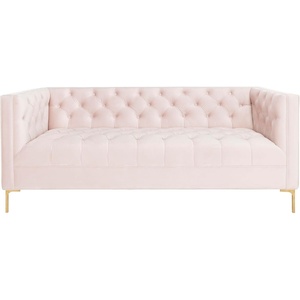 image:imageSafavieh Couture Home Vydia Glam Blush Pink Velvet and Gold Tufted SofaBlushGold