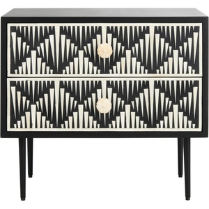 image:imageSafavieh Couture Tessie Black Bone Inlay 2drawer Storage Nightstand