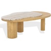 image:imageSAFAVIEH Couture  Feliciabeth Coffee Table  Natural Marble amp Light Brown Solid Wood  Ideal for Living Room Family Room 473 W x 274 D x 168 H SFV5772ANaturalLight Brown