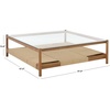 image:imageSAFAVIEH Couture  Gerard Square Coffee Table  Natural Solid Wood amp Clear Glass Top  Ideal for Living Room Family Room 47 W x 47 D x 15 H SFV5784ANaturalClear