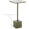 image:imageSAFAVIEH Couture Collection  Albertelli Olive Green Iron Accent Table Compact Drink Table Marble Top Pedestal Design SFV6807AOlive GreenWhite