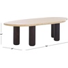 image:imageSAFAVIEH Couture Collection  Celestyn Travertine Top Coffee Table with Walnut Solid Wood Legs Modern Accent Cocktail Table SFV9737ATravertineWalnut