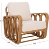 image:imageSAFAVIEH Couture Collection  Malina Natural Rattan Pole amp White Cushion Accent Chair Fully Assembled Woven Lounge Chair for Living Room Bedroom or Sunroom CWK3028ANaturalWhite