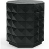image:imageSAFAVIEH Couture Collection  Patty Black Accent Table Octagonal Side Table Carved Design Fully Assembled SFV7252ABlack