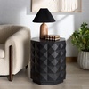 image:imageSAFAVIEH Couture Collection  Patty Black Accent Table Octagonal Side Table Carved Design Fully Assembled SFV7252ABlack