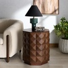 image:imageSAFAVIEH Couture Collection  Patty Black Accent Table Octagonal Side Table Carved Design Fully Assembled SFV7252AWalnut