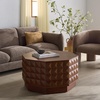 image:imageSAFAVIEH Couture Collection  Patty Black Octagon Coffee Table Modern Fully Assembled Accent Cocktail Table SFV7253AWalnut