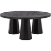 image:imageSAFAVIEH Couture Collection  Petra Clara Black Solid Wood Coffee Table Round 3Leg Design Sculptural Modern Statement SFV5790ABlack