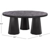image:imageSAFAVIEH Couture Collection  Petra Clara Black Solid Wood Coffee Table Round 3Leg Design Sculptural Modern Statement SFV5790ABlack