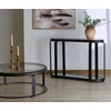 image:imageSAFAVIEH Couture Collection  Tyrese Black Metal Coffee Table Round Clear Glass Top Modern Minimalist Accent Table SFV3005ABlackClear