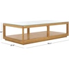image:imageSAFAVIEH Couture Collection Benecarlo NaturalGlass Top Coffee TableNaturalClear