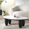 image:imageSAFAVIEH Couture Collection Hobbes Black Solid WoodMarble Top Coffee TableBlackWhite