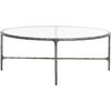 image:imageSAFAVIEH Couture Collection Jessa Silver Metal Oval Coffee Table Fully AssembledSilver