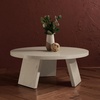 image:imageSAFAVIEH Couture Collection Julianna MidCentury Modern Rustic Oak Round Coffee TableWhite Washed