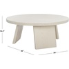 image:imageSAFAVIEH Couture Collection Julianna MidCentury Modern Rustic Oak Round Coffee TableWhite Washed