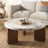 image:imageSAFAVIEH Couture Collection Malkin BrownBlack Marble Round Coffee TableBrownDark Brown