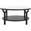 image:imageSAFAVIEH Couture Collection Puck BlackWhite Marble Top Round Coffee TableBlackWhite