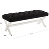 image:imageSAFAVIEH Couture Collection Tourmaline Black Velvet Tufted Acrylic XLeg Bench