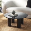 image:imageSAFAVIEH Couture Collection Tylee Black Solid WoodMarble Coffee TableBlackBlack