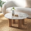 image:imageSAFAVIEH Couture Collection Tylee Black Solid WoodMarble Coffee TableBrownNatural