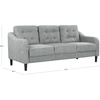 image:imageSAFAVIEH Couture Furniture Collection Nathaniel Light Grey Tufted 3Seater SofaGrey