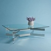 image:imageSAFAVIEH Couture Home Collection Eugene SilverClear Acrylic Rectangle Coffee Table