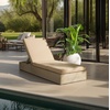 image:imageSAFAVIEH Couture Outdoor Collection Vincent NaturalDark Brown Wood Chaise Lounge ChairNaturalBrown