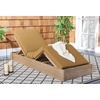 image:imageSAFAVIEH Couture Outdoor Collection Vincent NaturalDark Brown Wood Chaise Lounge ChairNaturalBrown