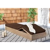image:imageSAFAVIEH Couture Outdoor Collection Vincent NaturalDark Brown Wood Chaise Lounge ChairNaturalDark Brown