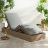 image:imageSAFAVIEH Couture Outdoor Collection Vincent NaturalDark Brown Wood Chaise Lounge ChairNaturalDark Grey