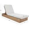image:imageSAFAVIEH Couture Outdoor Collection Vincent NaturalDark Brown Wood Chaise Lounge ChairNaturalWhite