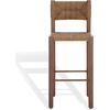 image:imageSAFAVIEH Couture Outdoor Patio Furniture Collection  Romona Tropical Bar Stool Set of 2 Brown Woven Rattan Design 30Inch Fully Assembled CPT4001BBrown
