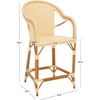 image:imageSAFAVIEH Outdoor Collection California Bistro NavyWhite 26inch Seat Height Counter Stool with Arms Fully AssembledNatural