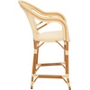 image:imageSAFAVIEH Outdoor Collection California Bistro NavyWhite 26inch Seat Height Counter Stool with Arms Fully AssembledNatural